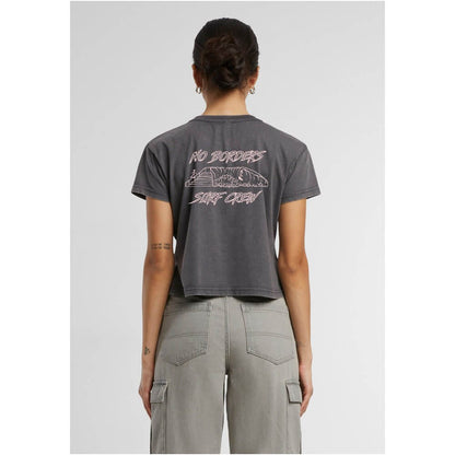 Surf T-Shirt Damen – Vintage Crop Top Retro Style - No Borders Surf Crew