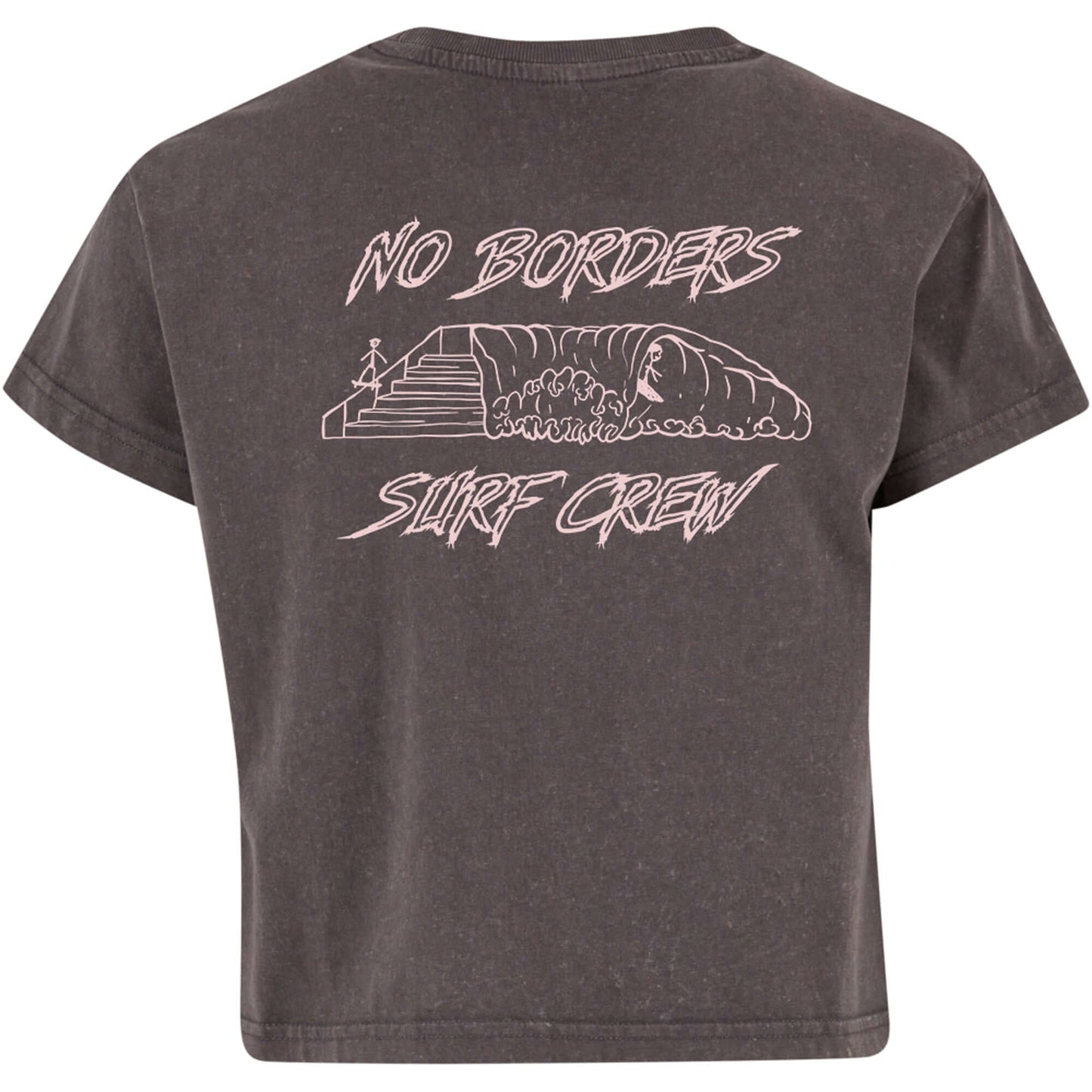 Surf T-Shirt Damen – Vintage Crop Top Retro Style - No Borders Surf Crew